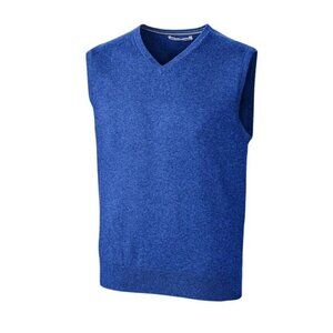 Cutter & Buck Lakemont Mens V Neck Sweater Vest‎ Blue Sz Large NWT $90